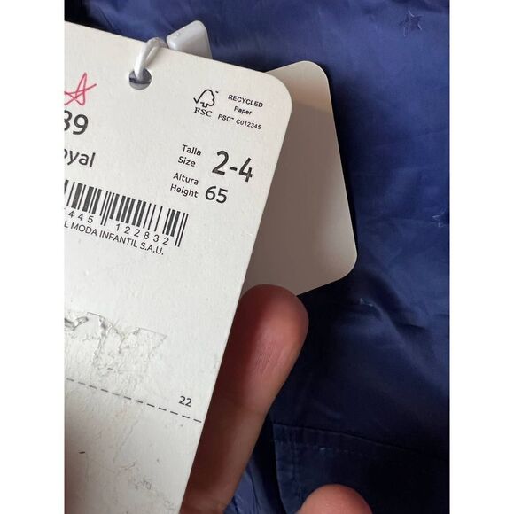 Mayoral Royal Blue Reversible Windbreaker NWT Sz. 2-4mo. - Picture 3 of 7